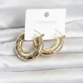 BUĞZ 316L Çelik Gold Renk Bambu Model Halka Kadın Küpe