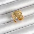 BUĞZ 316L Çelik Gold Renk Başak Modeli Kadın Yüzük
