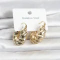 BUĞZ 316L Çelik Gold Renk Bombeli Halka Model Kadın Küpe