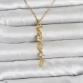 BUĞZ 316L Çelik Gold Renk Deniz Temalı Y Model Zirkon Taşlı Kadın Kolye