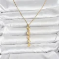 BUĞZ 316L Çelik Gold Renk Deniz Temalı Y Model Zirkon Taşlı Kadın Kolye