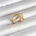 BUĞZ 316L Çelik Gold Renk Düğüm Model Kadın Yüzük