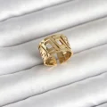 BUĞZ 316L Çelik Gold Renk Geometrik Model Kadın Yüzük