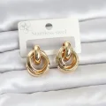 BUĞZ 316L Çelik Gold Renk Halka Model Kadın Küpe