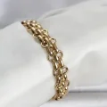 BUĞZ 316L Çelik Gold Renk Hasır Zincir Model Kadın Bileklik