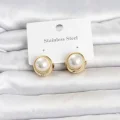 BUĞZ 316L Çelik Gold Renk İncili Model Kadın Küpe