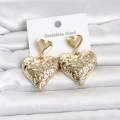 BUĞZ 316L Çelik Gold Renk Kalp Model Kadın Küpe