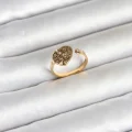 BUĞZ 316L Çelik Gold Renk Kalp Model Kadın Yüzük