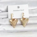 BUĞZ 316L Çelik Gold Renk Kalp Modelli Kadın Küpe