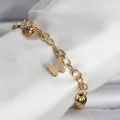 BUĞZ 316L Çelik Gold Renk Kelebek ve Dorikalı Kadın Bileklik