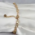 BUĞZ 316L Çelik Gold Renk Kelebek ve Dorikalı Kadın Bileklik