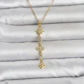 BUĞZ 316L Çelik Gold Renk Kutup Yıldızı Y Model Zirkon Taşlı Kadın Kolye