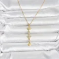 BUĞZ 316L Çelik Gold Renk Kutup Yıldızı Y Model Zirkon Taşlı Kadın Kolye - BUĞZ