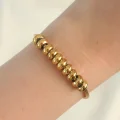 BUĞZ 316L Çelik Gold Renk Oval Figürlü Bileklik - BUĞZ