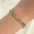 BUĞZ 316L Çelik Gold Renk Renkli Su Yolu Tasarımlı Bileklik - BUĞZ