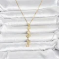 BUĞZ 316L Çelik Gold Renk Şans Kolyesi Y Model Zirkon Taşlı Kadın Kolye