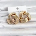 BUĞZ 316L Çelik Gold Renk Sarmal Model Kadın Küpe