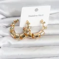 BUĞZ 316L Çelik Gold Renk Spiral Halka Kadın Küpe