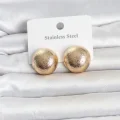 BUĞZ 316L Çelik Gold Renk Top Model Kadın Küpe