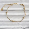 BUĞZ 316L Çelik Gold Renk Top Zincirli Kadın Bileklik