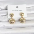 BUĞZ 316L Çelik Gold Renk Vintage Model Kadın Küpe