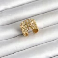 BUĞZ 316L Çelik Gold Renk Zincir Model Kadın Yüzük