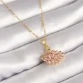 BUĞZ 316L Çelik Gold Renk Zincir Pembe Zirkon Taşlı Kuğu Model Kadın Kolye