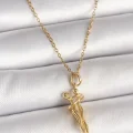 BUĞZ 316L Çelik Gold Renk Zincir Sarılma Model Kadın Kolye