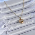 BUĞZ 316L Çelik Gold Renk Zirkon Detay Kalp Model Kadın Kolye - Lisinya