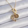 BUĞZ 316L Çelik Gold Renk Zirkon Taşlı Ay Yıldız  Model Charm Model Kadın Kolye