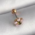 BUĞZ 316L Çelik Gold Renk Zirkon Taşlı Çiçek Tragus Piercing