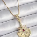 BUĞZ 316L Çelik Gold Renk Zirkon Taşlı Yıldız Model Kadın Kolye