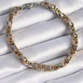 BUĞZ 316L Çelik Gümüş Gold Renk Kral Zincir Model Erkek Bileklik
