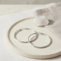 BUĞZ 316L Çelik Gümüş Renk 36 mm Halka Küpe