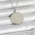 BUĞZ 316L Çelik Gümüş Renk Ayetel Kürsi ve Allah Yazılı Kolye