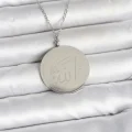 BUĞZ 316L Çelik Gümüş Renk Ayetel Kürsi ve Allah Yazılı Kolye - BUĞZ