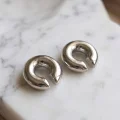 BUĞZ 316L Çelik Gümüş Renk Çiftli Earcuff Küpe
