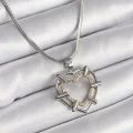 BUĞZ 316L Çelik Gümüş Renk İtalyan Zincir Mix Renk Zirkon Taş Detay Kalp Model Kadın Kolye