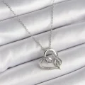 BUĞZ 316L Çelik Gümüş Renk Zincir Zirkon Taş Detaylı Kalp Model Sonsuzluk Detay Kadın Kolye