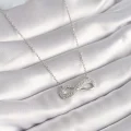 BUĞZ 316L Çelik Gümüş Renk Zincir Zirkon Taşlı Sonsuzluk Model Kadın Kolye