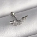 BUĞZ 316L Çelik Gümüş Renk Zirkon Taş Detay Kanat Model Tragus Piercing