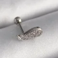 BUĞZ 316L Çelik Gümüş Renk Zirkon Taşlı Kanat Tragus Piercing