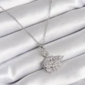 BUĞZ 316L Çelik Gümüş Renk Zirkon Taşlı Kuğu Model Kadın Kolye