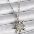 BUĞZ 316L Çelik Gümüş Renk Zirkon Taşlı Kutup Yıldızı Model Kadın Kolye