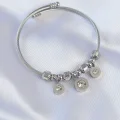 BUĞZ 316L Çelik Gümüş Renk Zirkon Taşlı Model Charm Bileklik