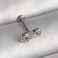 BUĞZ 316L Çelik Gümüş Renk Zirkon Taşlı Sonsuzluk Model Tragus Piercing