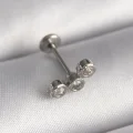 BUĞZ 316L Çelik Gümüş Renk Zirkon Taşlı Tragus Piercing