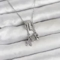 BUĞZ 316L Çelik Gümüş Zirkon Taşlı Deniz Tema Charmlı Kadın Kolye