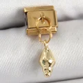 BUĞZ 316L Çelik Sallantılı Deniz Kabuğu Model Gold Renk Nomination Charm