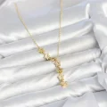 BUĞZ 316L Çelik Yıldız Model Gold Renk Zirkon Taşlı Kadın Kolye - BUĞZ